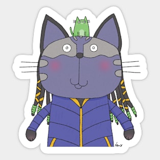 Cat Goof Hip Hair Extension Sticker